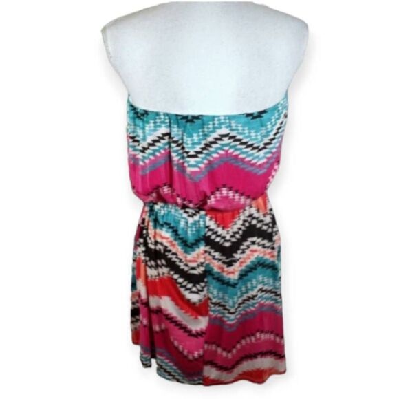 TRIXXI MULTICOLOR STRAPLESS MINI DRESS SZ.L EUC. - Picture 3 of 4